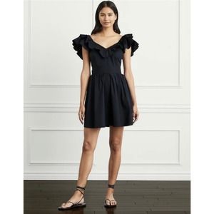 HILL HOUSE Black Poplin The Ana Dress NWT Size Small